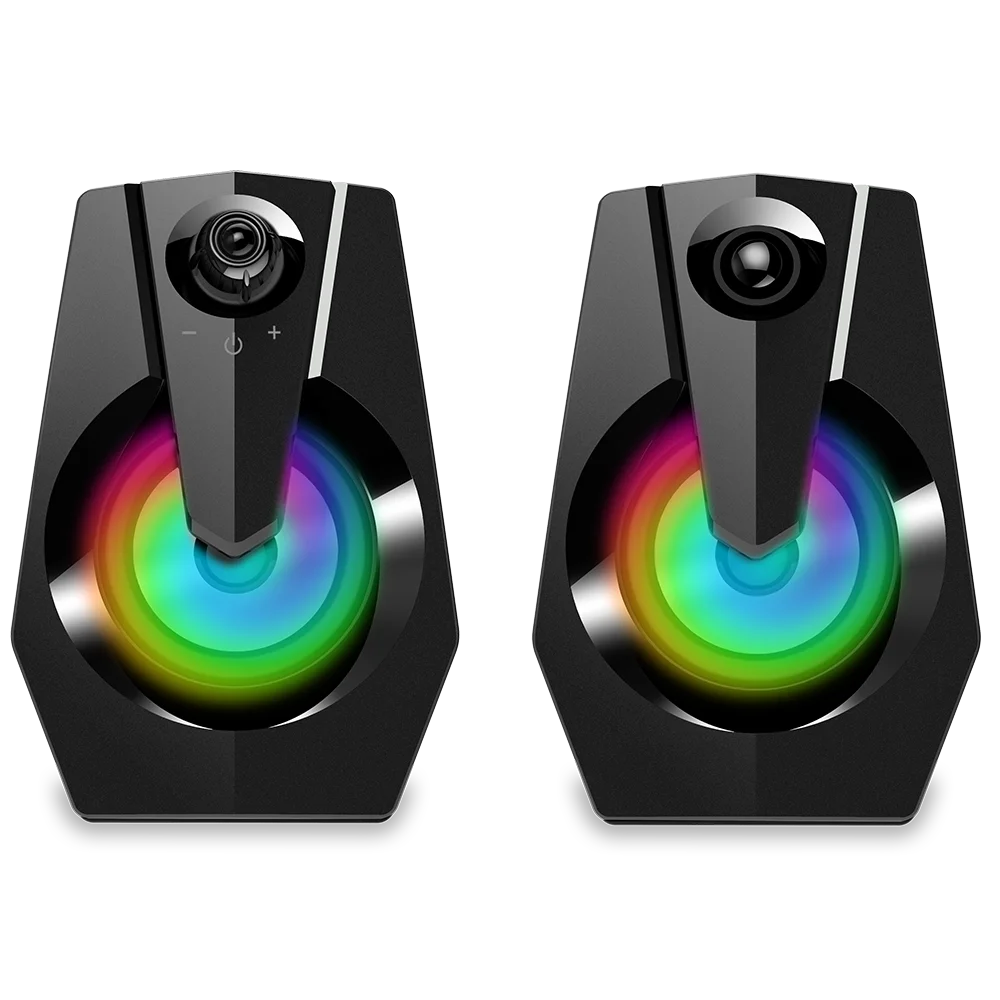 3.5mm jack AUX connect Audio speaker Desktop stereo LED light gaming speaker mini altavoz parlantes para pc
