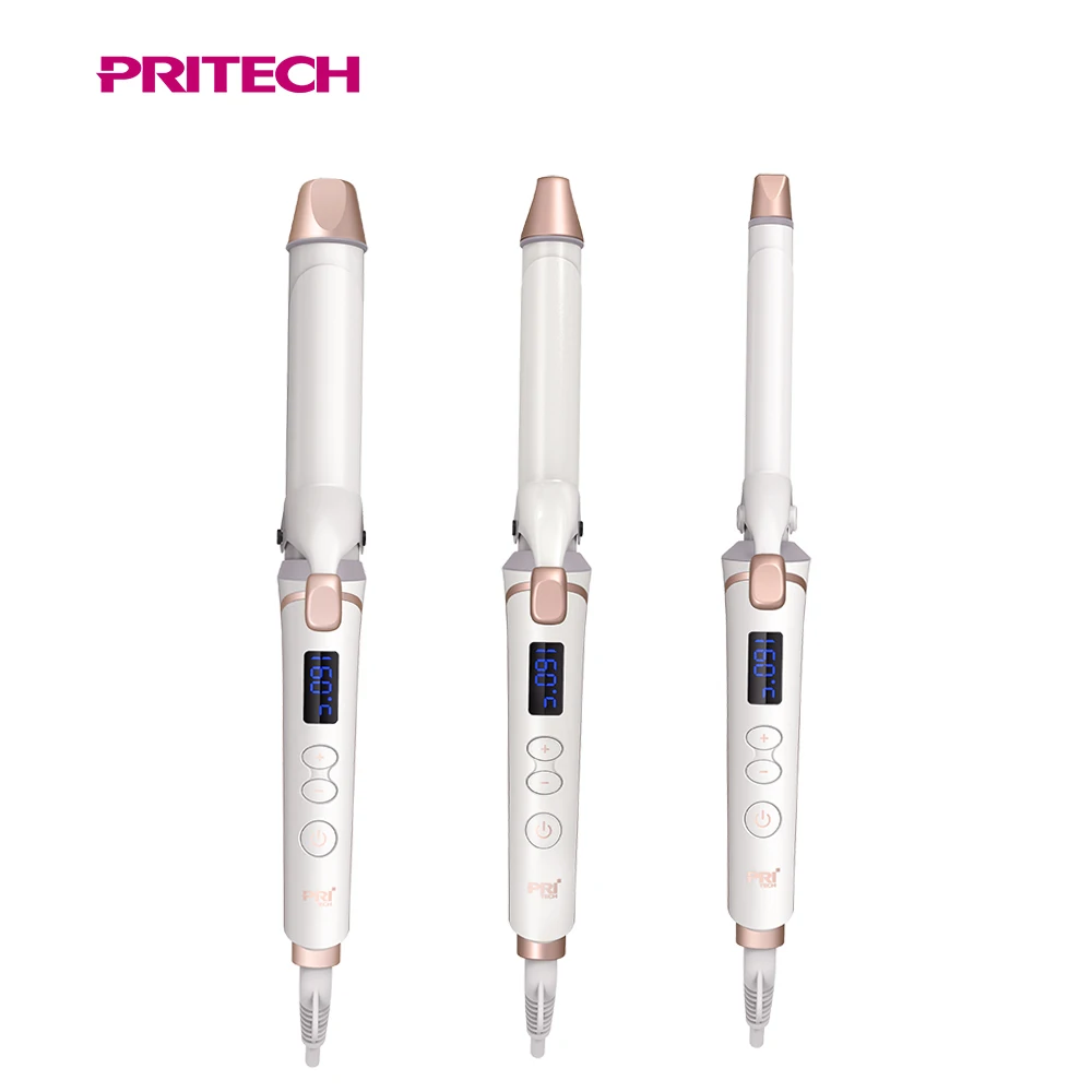 Щипцы для завивки волос PRITECH с 6 настройками температуры автоматическое отключение вращающиеся щипцы керамическим покрытием и ЖК-дисплеем