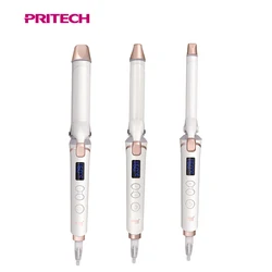Щипцы для завивки волос PRITECH с 6 настройками температуры, автоматическое отключение, вращающиеся щипцы для завивки волос с керамическим покрытием и ЖК-дисплеем