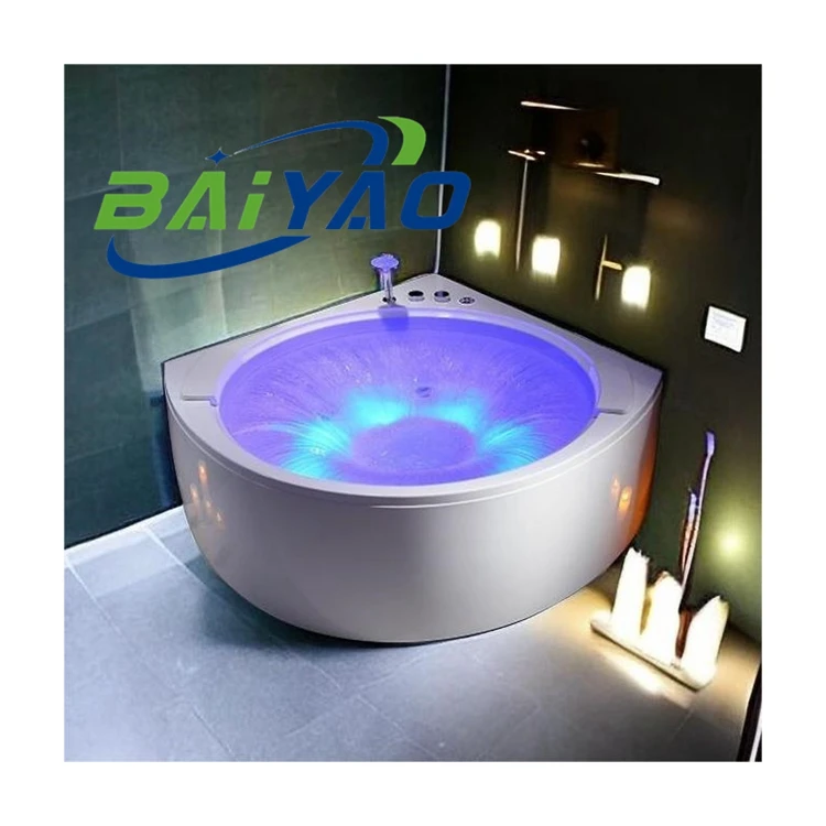 BAIYAO Smart 360 водопад Jakuzzi для двух человек Крытая гидромассажная Ванна Отдельно Стоящая угловая и джакузи