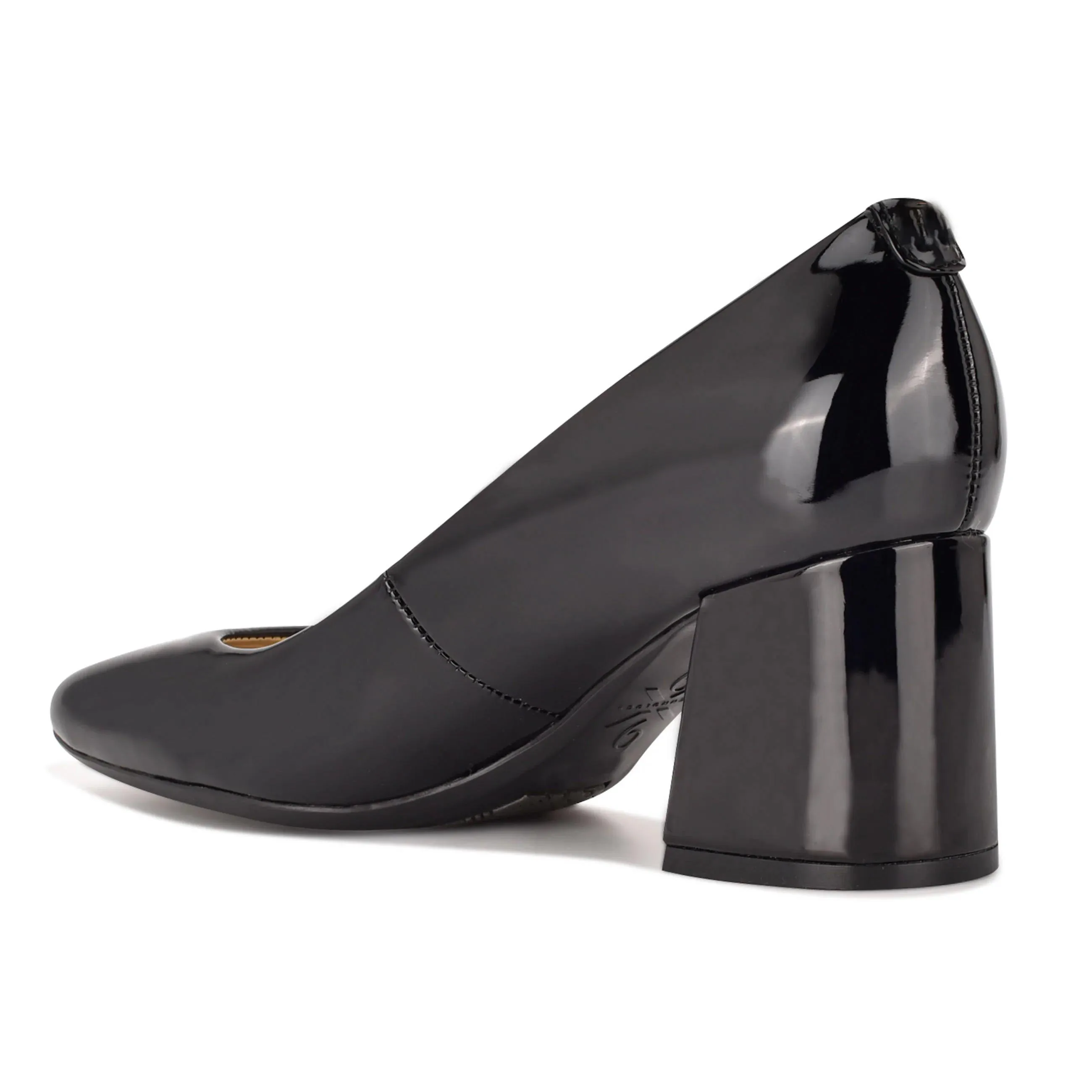 closed toe chunky  block heel black genuine patent  leather dress shoes for  women and laddies  women high heel pumps