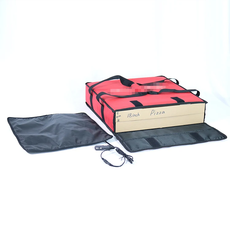 Pizza Delivery Bag Heated 12v Backpack Food Waterproof Foldable Black Pizza Bag Insulate 1pc/poly Bag + Carton