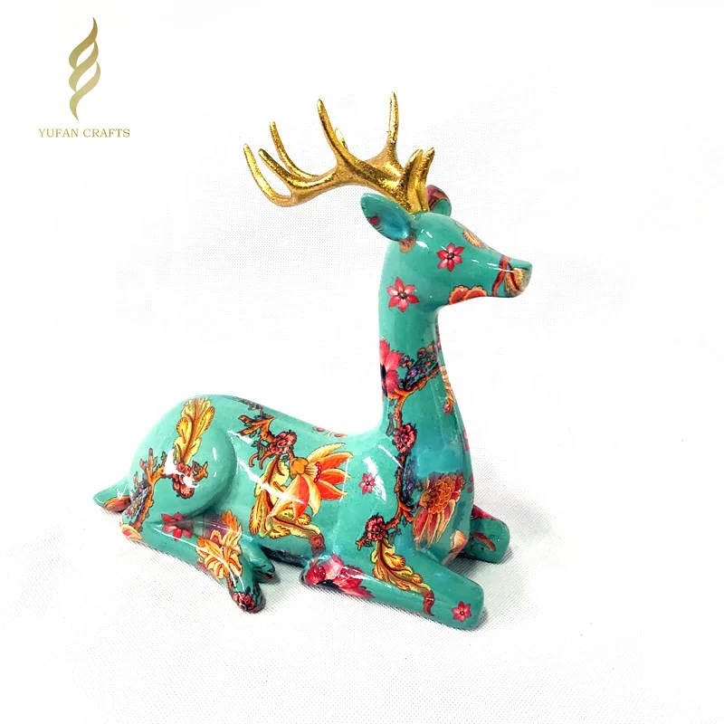 
Animal sculpture painted fiberglass home decoration crafts deer resin statue art and craft whole sale 