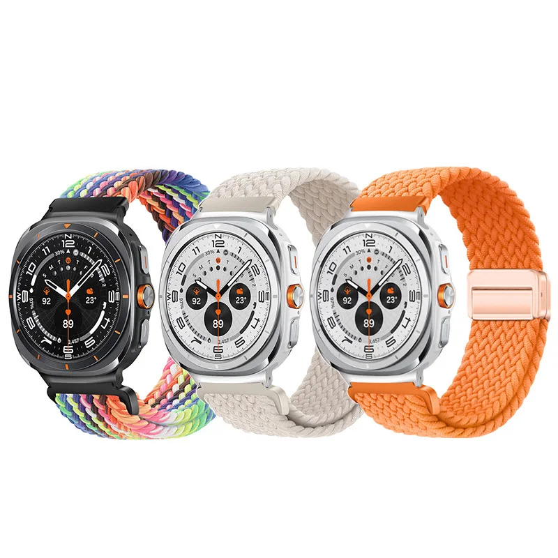 Woven Nylon Magnetic Buckle Watch Strap For Samsung Galaxy Watch Ultra 47mm Watch Band