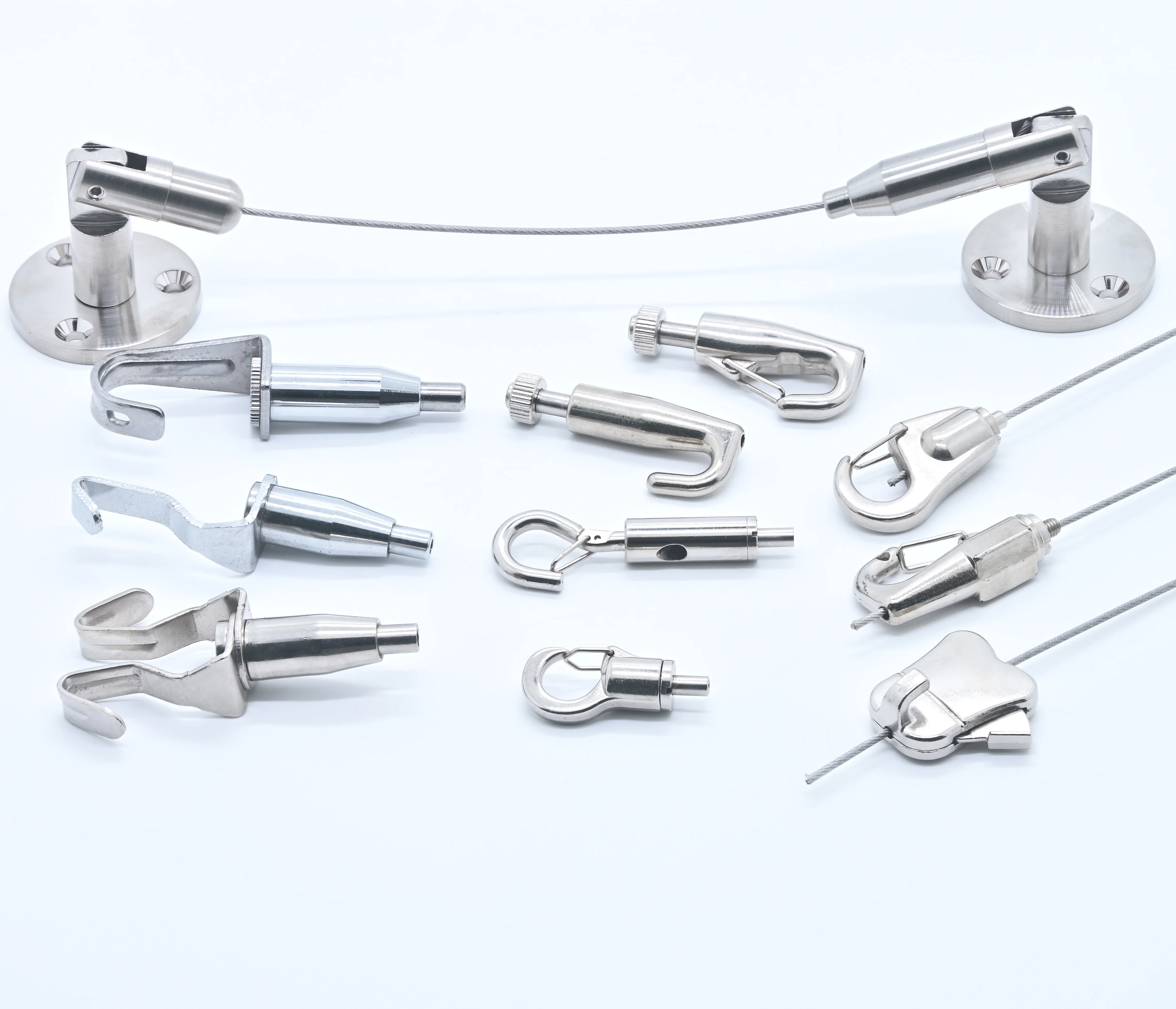 high quality wire rope brass gripper lights copper cable gripper hardware for led panels