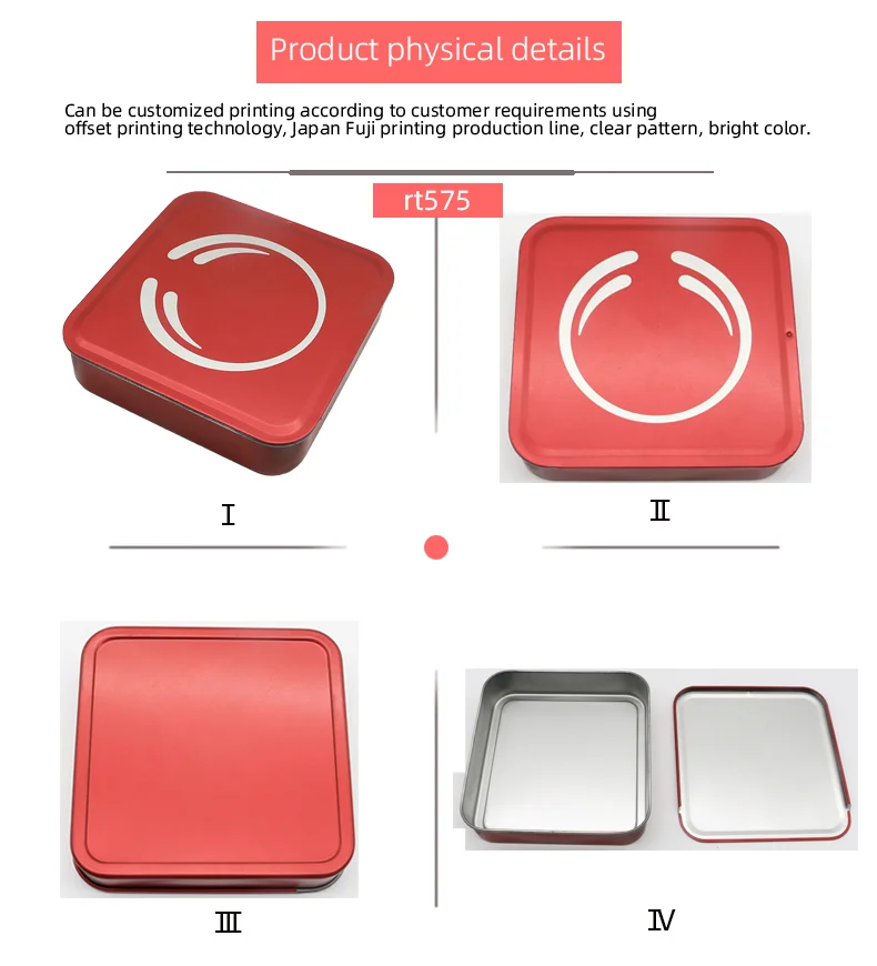 Tinplate Hinged Eyeglasses and Beauty Storage Box Universal Factory-Covered Sterilized Needle Acupuncture for Food Storage