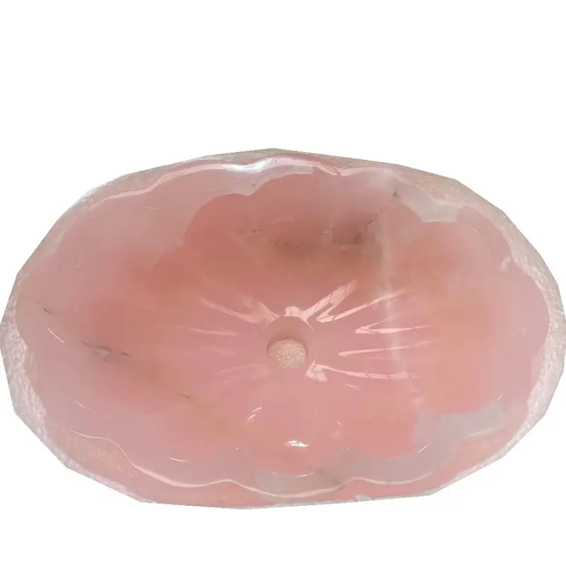 Stylish pink onyx marble basin sink for washing