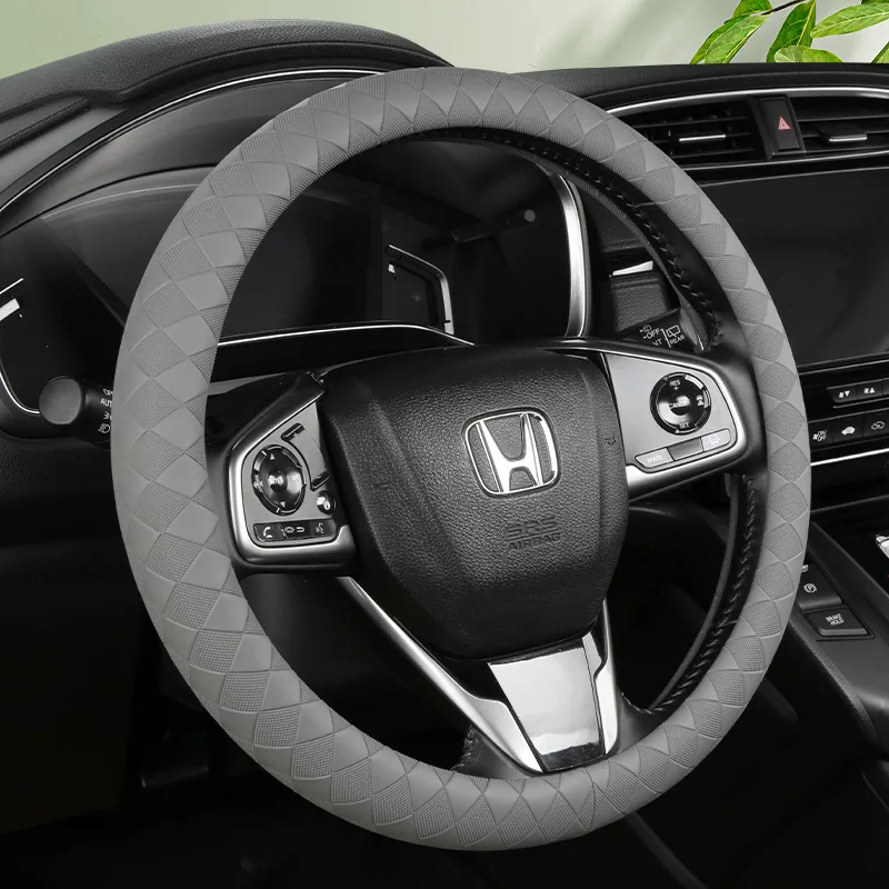 38cm 15 inch microfiber leather universal silicone custom car steering wheel cover for girls and women