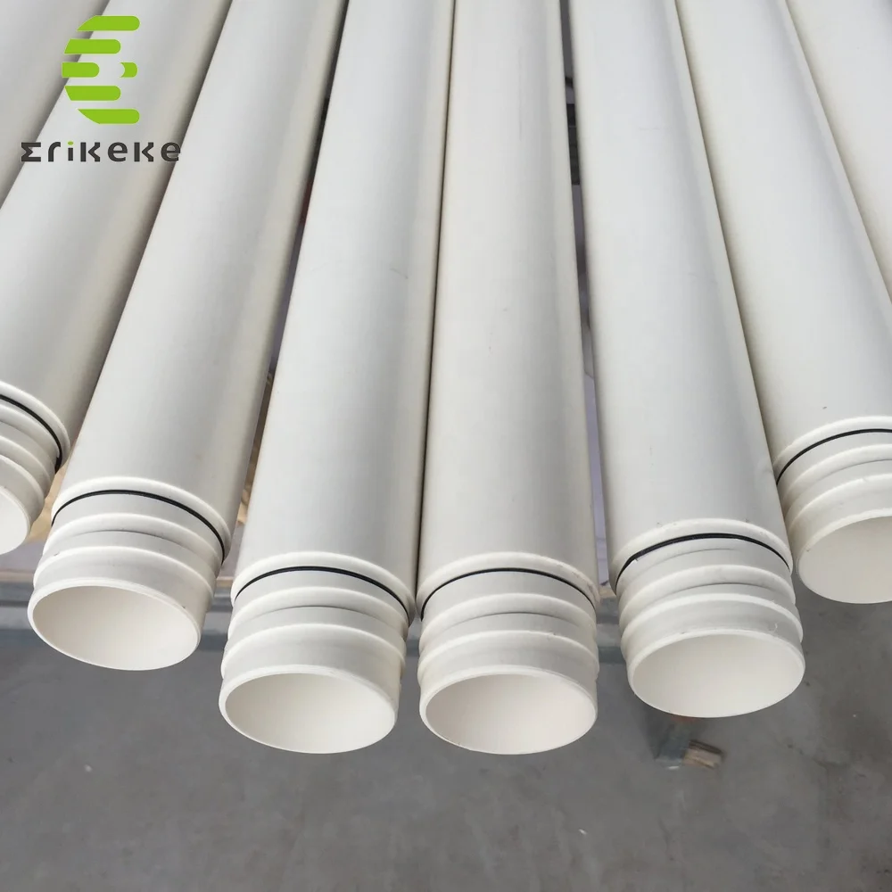 110mm 140mm 160mm UPVC Thread End PVC Borehole Pipe Riser Pipes / Drop Pipe For Borewell Water Supply