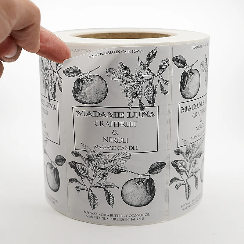 Personalised Custom Self Adhesive Roll Printing Candle Jar Labels Etiquetas Adhesivas Vinyl  Sticker For Us Market