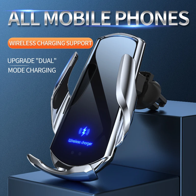 Car Mobile Phone Holder 15w Wireless Charging Portable Car Holder Cellphone Bracket Stand In Car Device