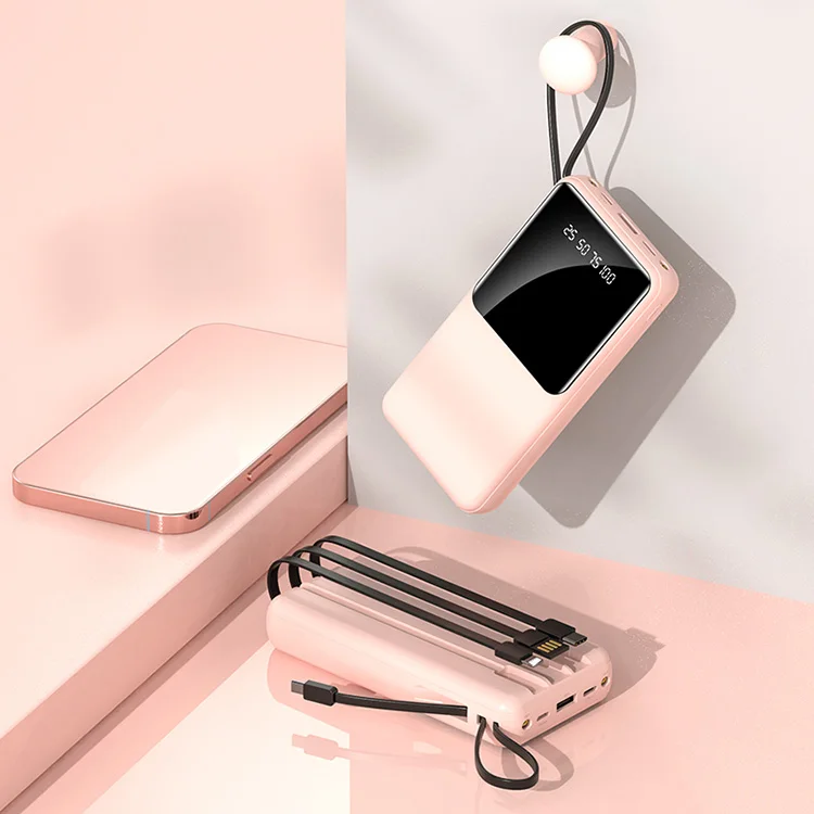 20000mah Universal Power Station Built In Cables Emergency Rugged Top 10 Power Bank Pour Telephone Custom Power Banks