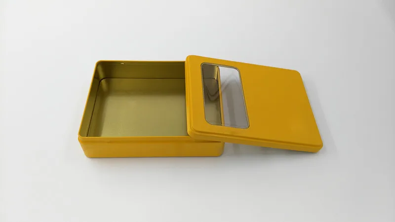 Жестяная коробка с окошком, косметические контейнеры, пищевые контейнеры