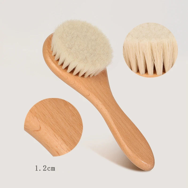 2025 Wholesale High Quality Custom Logo Wool Comb Bath Brush Shampoo Wool Brush For Baby