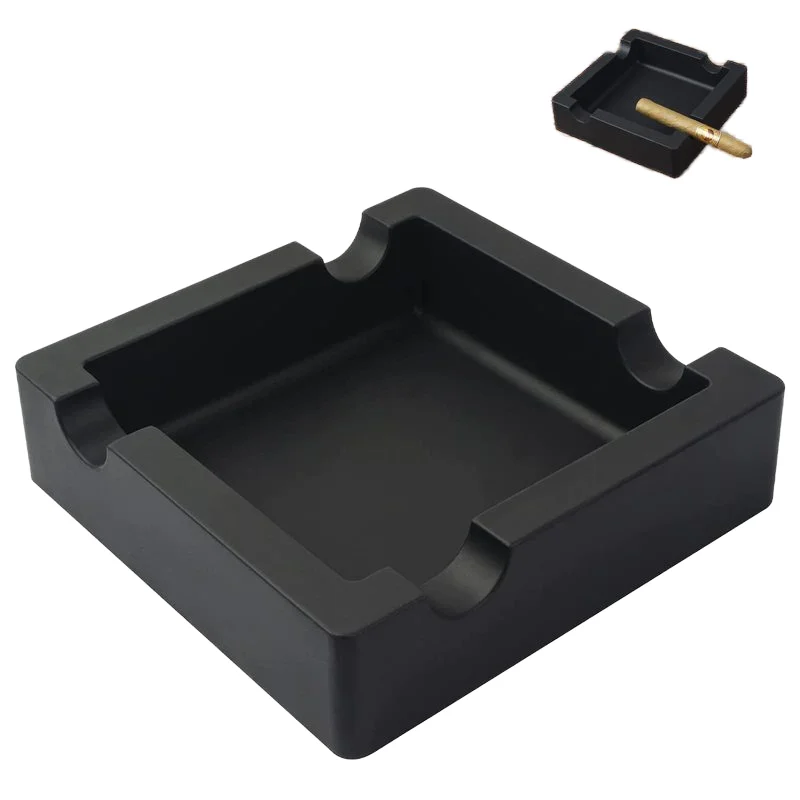 Best Selling  High Quality Smoking Accessories Large Size Square Silicone Cigar Ashtray Custom Car Unbreakable Round Ashtray