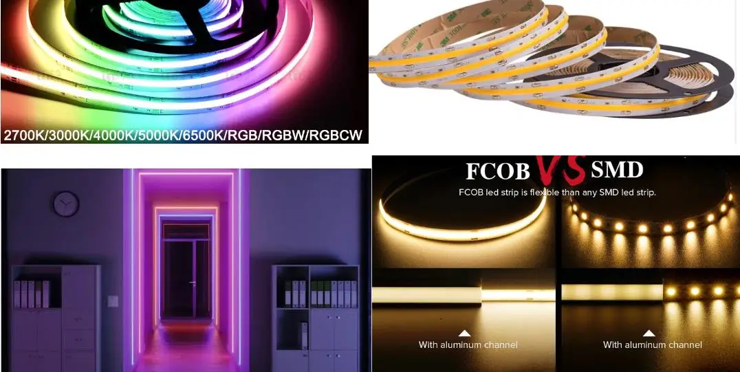 Banqcn RGBIC Digital Pixel LED COB Strip DC 12V/24V 480D 720D Lights for Smart