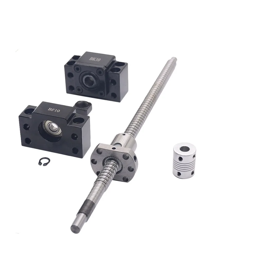 SFU1204 комплект: SFU1204 L-700mm проката ШВП C7 с конца обработанные + 1204 шариковая гайка + BK/BF10 концевые поддержки + переходник для станков с ЧПУ части