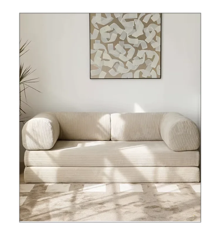 Modern Nordic Style Couch Living Room Furniture Compression Sofa Bed In Box Velvet Fabric Factory Direct Sales Compressed Sofas