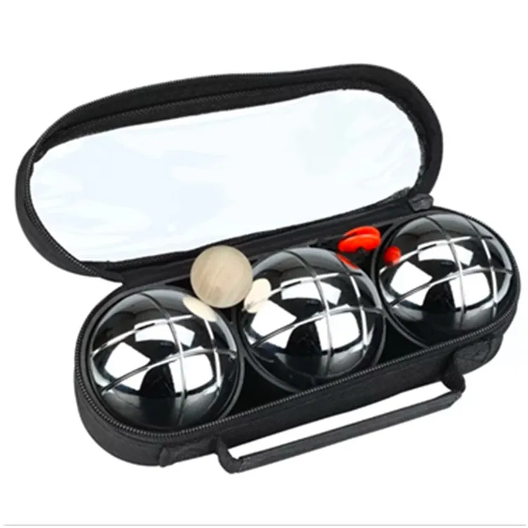 Good price sale bag of 3 petanque balls metal silver petanque bocce boule balls