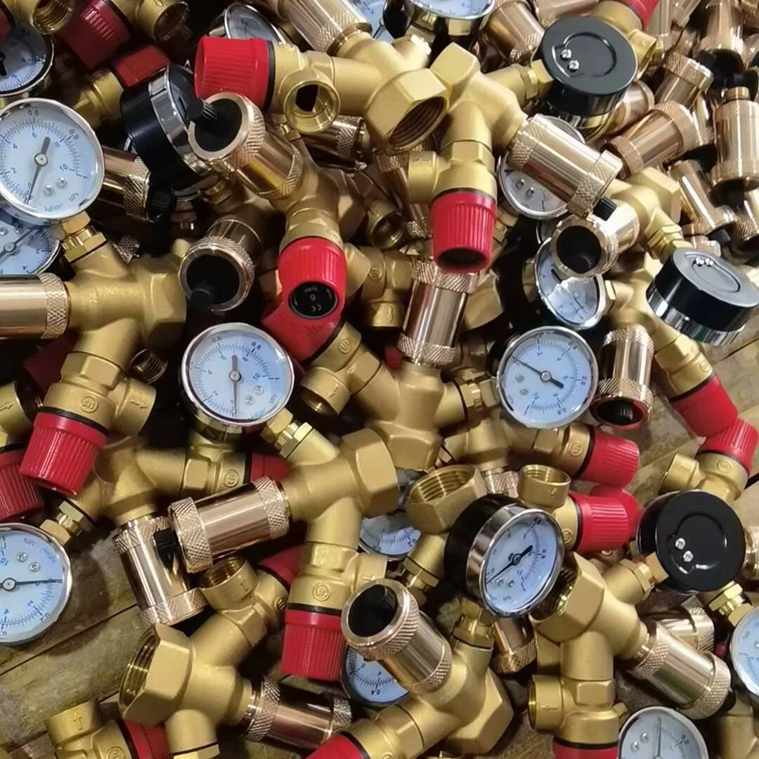 Automatic Shut-Off Valve Customized female Brass Boiler air energy pressure Relief Valve Parts Set With Vent safety Valve 3 bar