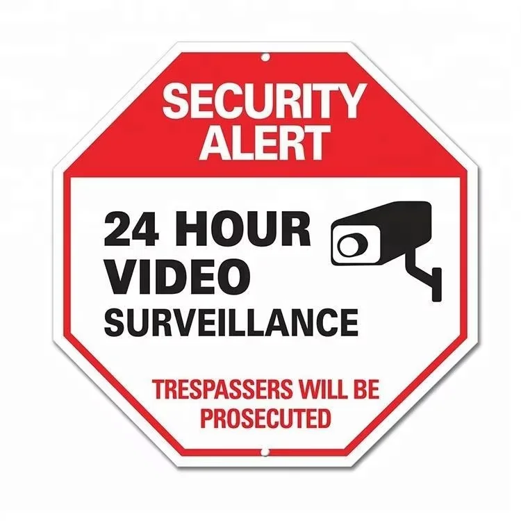Security Traffic Video Surveillance Warning Cameras Sign