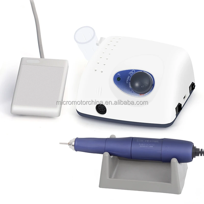 65W professional Saeshin Dental Strong 210 Micro Motor Nail Drill 45000 rpm 105L Handpiece Lab Micromotor