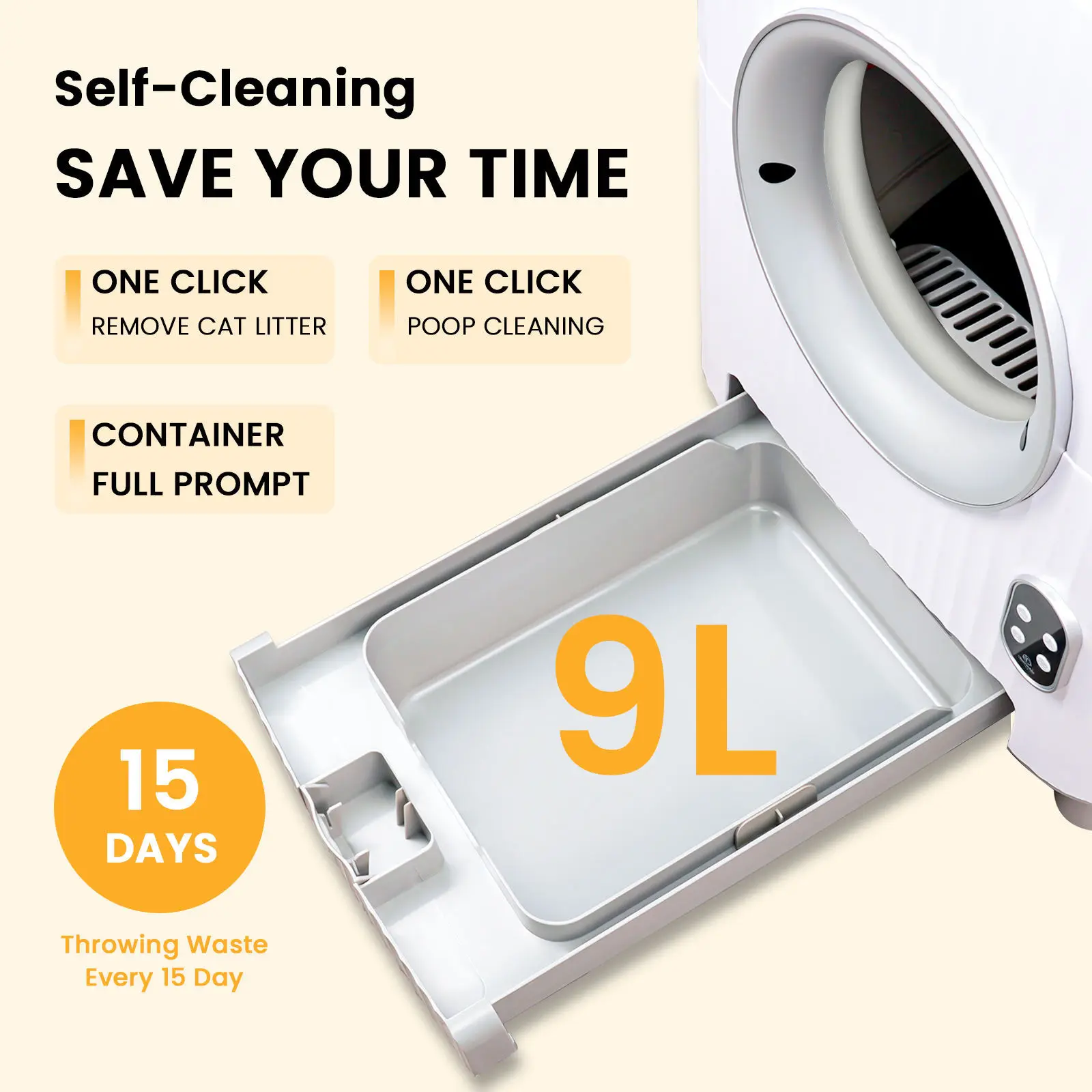 New hot selling large clean and deodorizing fully automatic cat litter box With APP self cleaning cat litter box