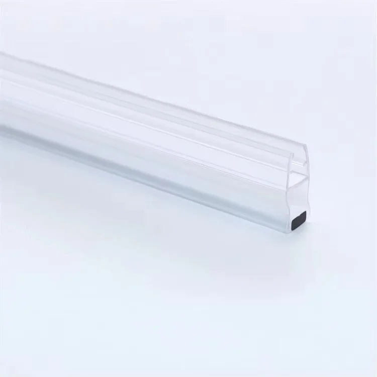 Waterproof Weather Strip Plastic Clear PVC Glass Screen Shower Door Seal magnetic Strips Transparent For  4-12mm Glass Door
