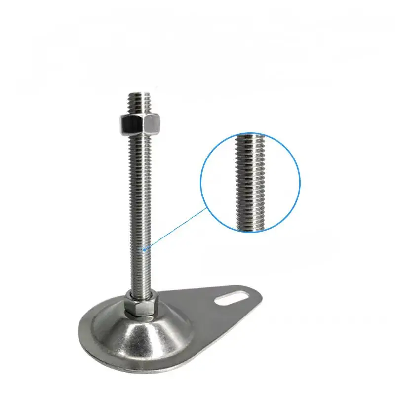 Heavy-Duty Stainless Steel Fixed D80mm M10 80mm 100mm 12mm Fixed Steel Economy Anti Vibration Mount Adjustable Leveler Feet