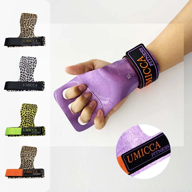 Verchoo New Arrival Non Slip Colorful Basketball Microfiber Fitness Accessories Cross Fit Grips Gymnastics 3 Hole Hand Grips