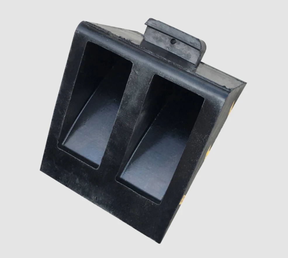Vehicle Black And Yellow Rubber Truck Wheel Chock Car Stopper For Parking And Loading Sale