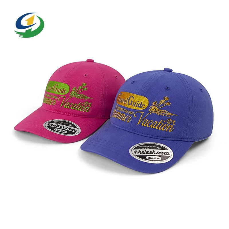 Custom Wholesale Embroidery Logo 6 Panel Cotton Sports Unstructured Baseball Cap Curved Brim Vintage Dad Hats