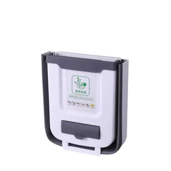 2022 Folding Garbage Can Wall Mounted Collapsible Foldable Kitchen Hanging Trash Bin Basurero Plegable