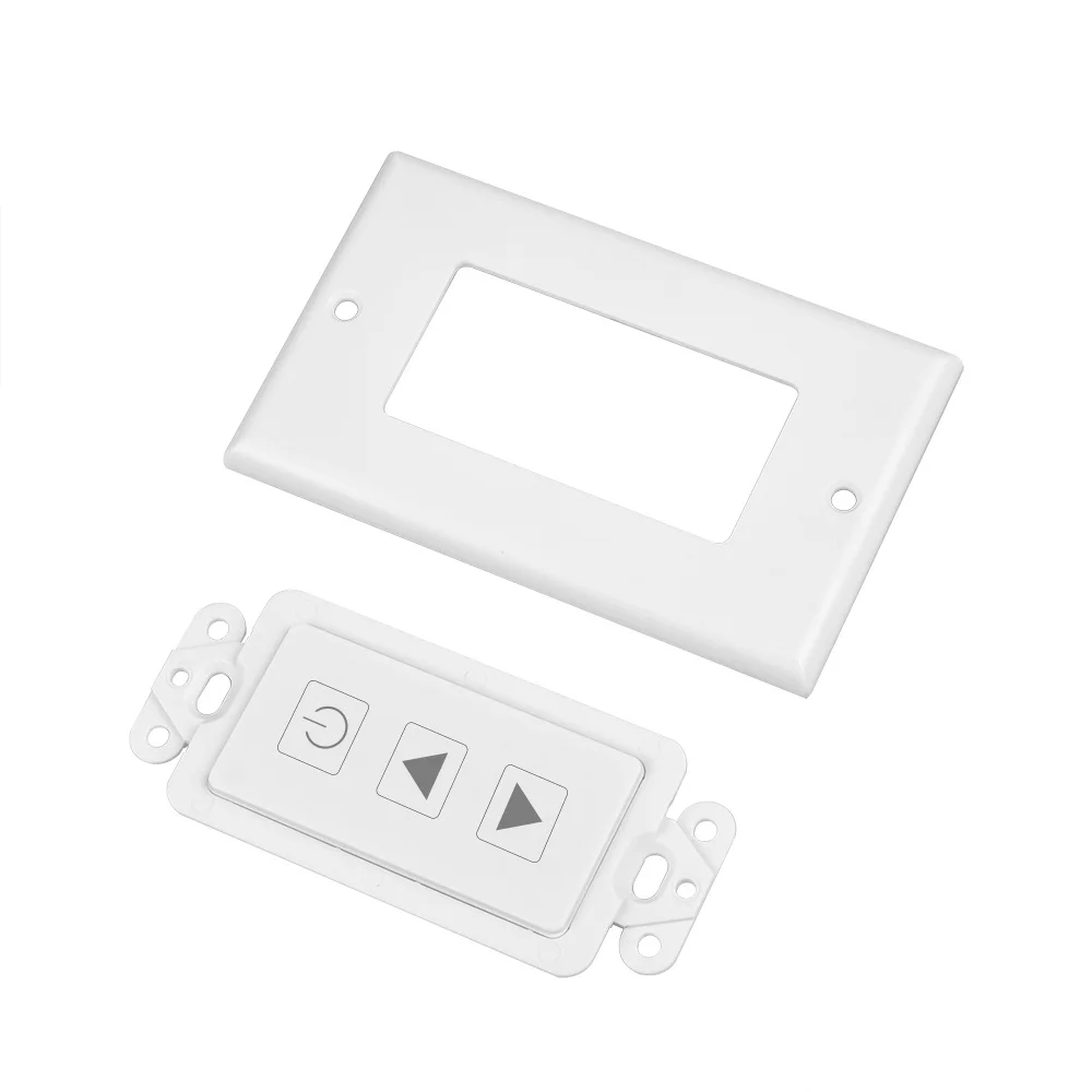 1Channel LED Knob Dimmer 10A DC12-24V Controller with 433Mhz Wireless RF 3-Key Wall Mount Remote US for Single Color Light Strip