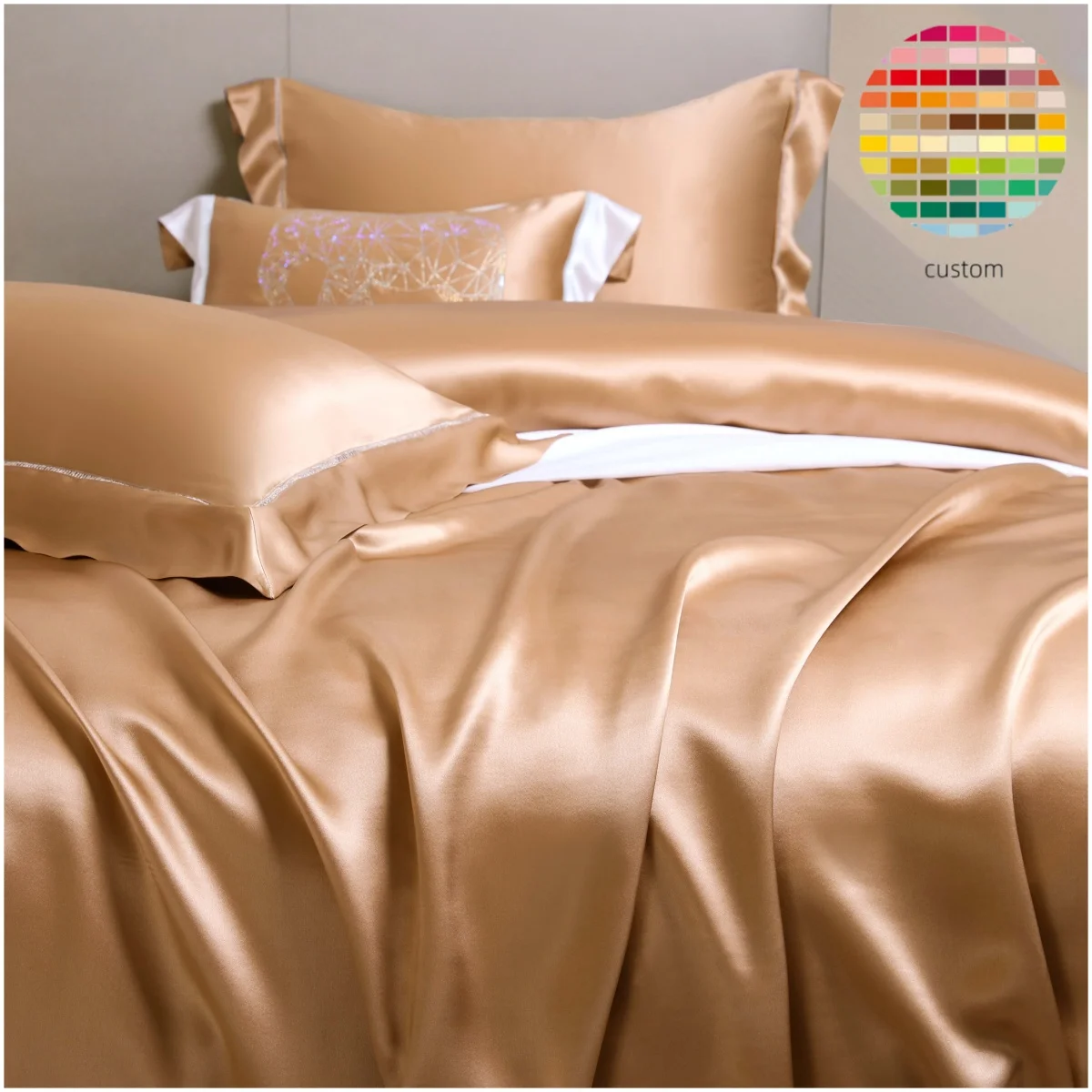 3pcs 4pcs in One Set Breathable Cooling 100% Tencel Soft Bedding Bedsheets Set Comfortable Plain Duvet Cover Set with Pillowcase