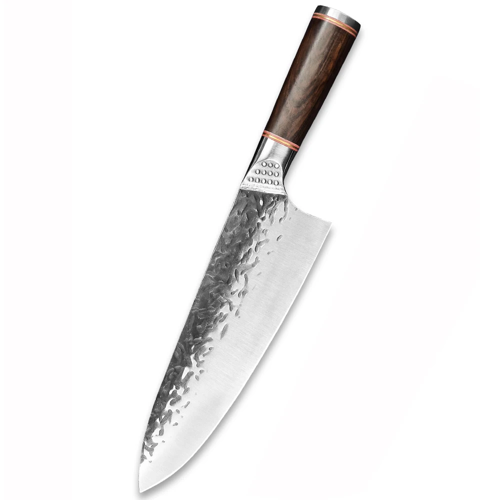 Xingye Stainless Steel Knife Set 8 Inch Small Forging Hammer Kitchen Chef Knife With Wooden Handle