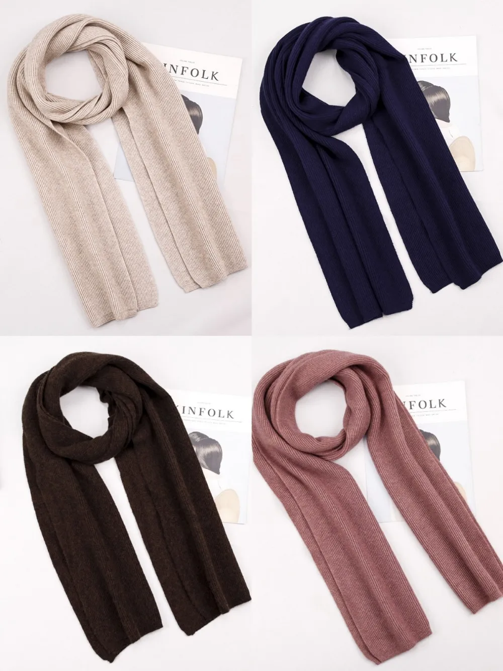 custom warm wool felt scarf winter pashmina/cashmere scarf ribbed knitting winter scarf shawl