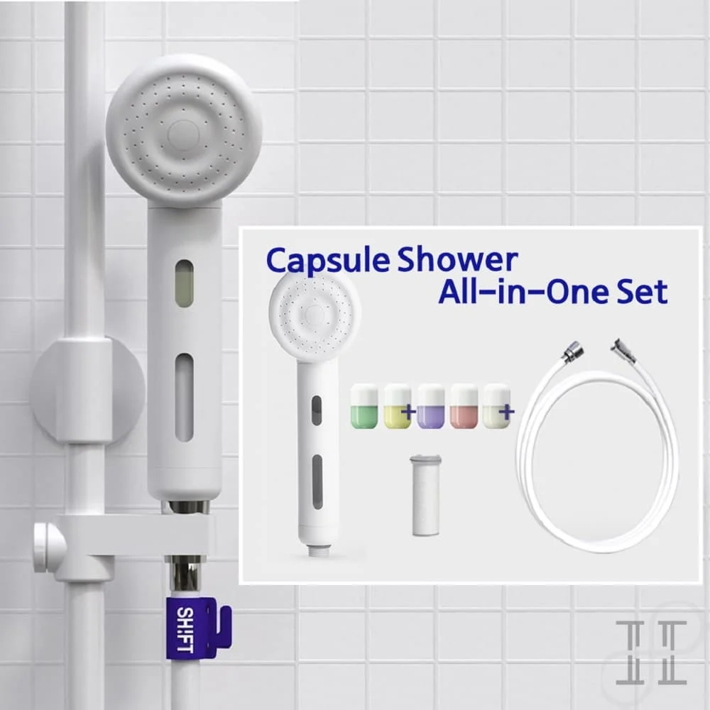 H201 SHIFT Vitamin Capsule Filtered  Handheld High Pressure Adjustable Modern  Kids Shower head Filter Set