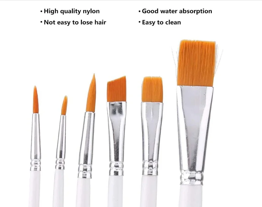 Art supplies wood paint brush pen drawing pen nylon hair paint brush set art craft flexible painting watercolor brush kit
