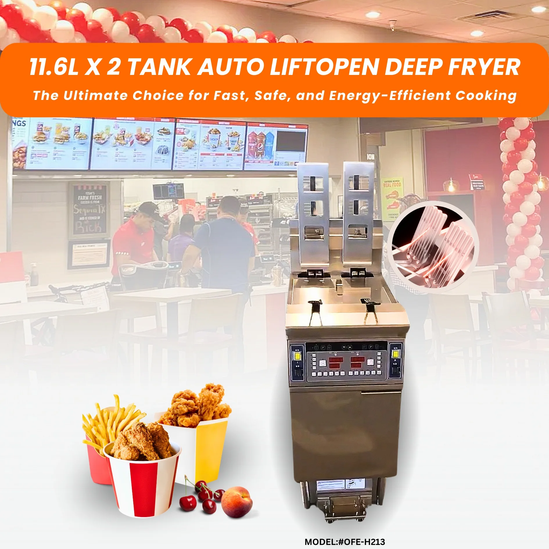 Multifunctional Cost Saving Funnel Cake Melt Cycle Refined Fryer With Ce Certificate