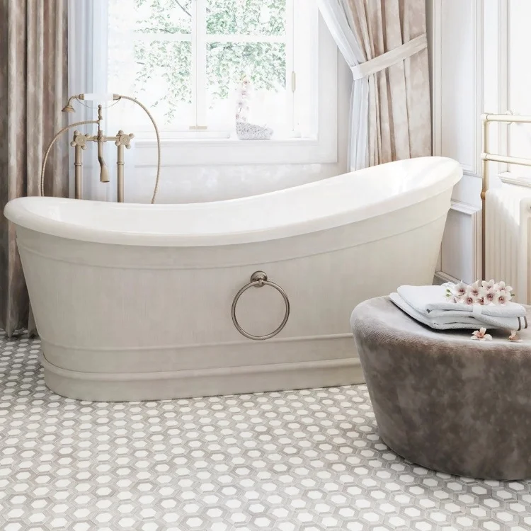 Легкая очистка геометрической формы Bianco Carrara и Grey Victoria белая Шестигранная мозаичная плитка для пола кухонных покрытий