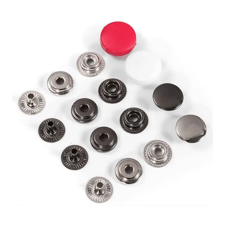 High quality 15mm 12.5mm 10mm metal snap fastener rivet stainless steel brass press snap button