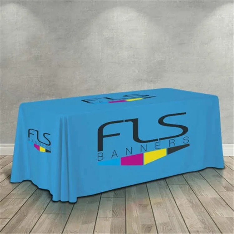 Custom Fitted Table cover Fast Delivery  for Fair show event, waterproof Trade Show Events Table Cloth