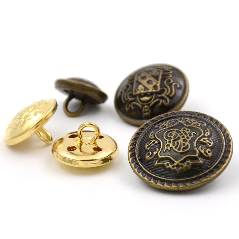 uniform scrub jacket snap button brass shank button