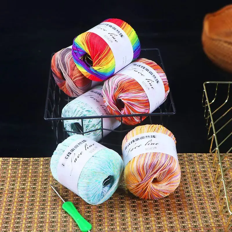 Popular selling in Europe market 100 crochet cotton yarn environmentally friendly dyed for baby