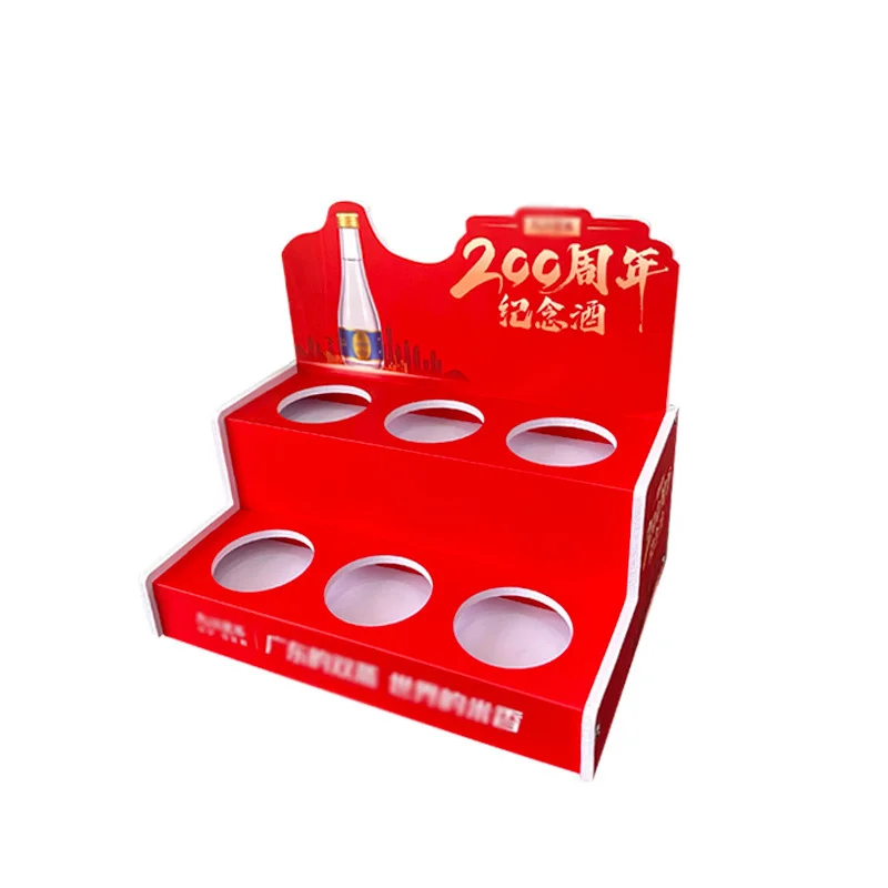 Custom Retail Cardboard Beer Wine Liquor Store Counter Displays Paper Display Rack for Supermarket Promotion