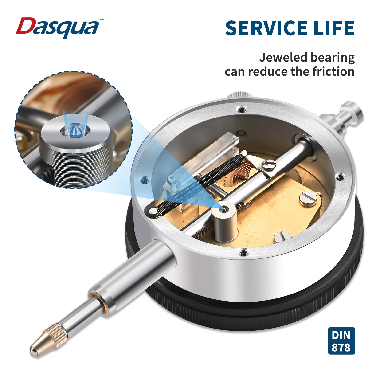 Dasqua 0-10 мм 0,01 Выпускной 2 года гарантии плоский цифровой циферблат измерительный инструмент Relogio Comparador