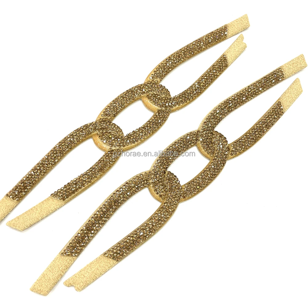 UP007 hot selling crystal shoe uppers  accessories charm rhinestone sandal upper