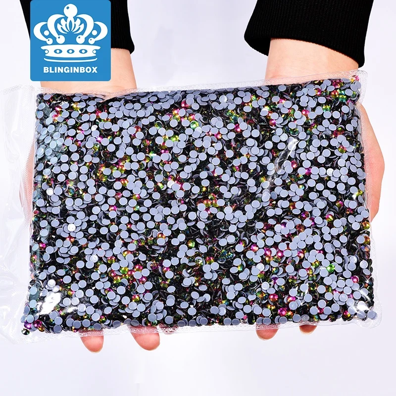 China hot selling AB color strong glue bling glass hot fix rhinestone for jeans