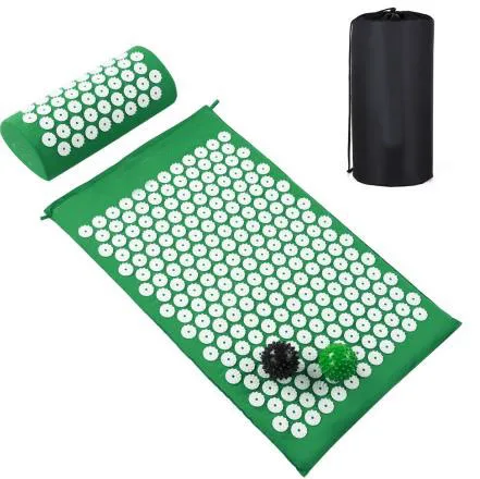 Multi-functional Massage Acupressure Shakti Mat and Pillow Set with 2 Spiky Balls